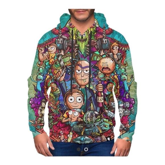 Brand New Adult Rick and Morty Y2K Comic All Over 3D Print Hopdie - Sz S - Picture 1 of 3